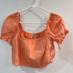 Abercrombie short sleeved cropped ruched top